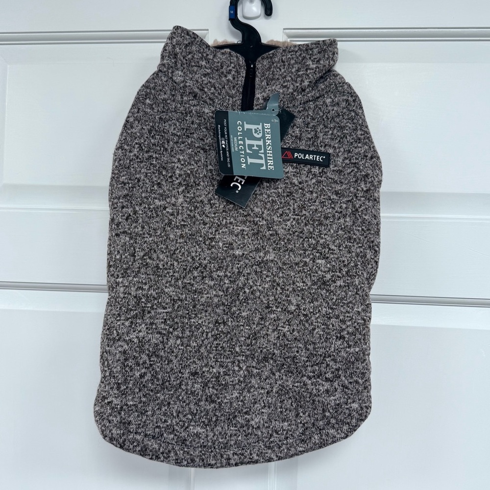 Berkshire Pet Polartec Dog Coat Brown Mole XS Fleece Sherpa Lined 1/4 Zip